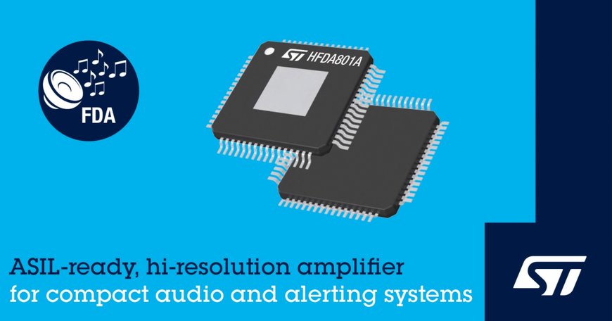 Class-D Amplifier for High-Definition Automotive Audio from STMicroelectronics Adds Diagnostics for Safety Alerting